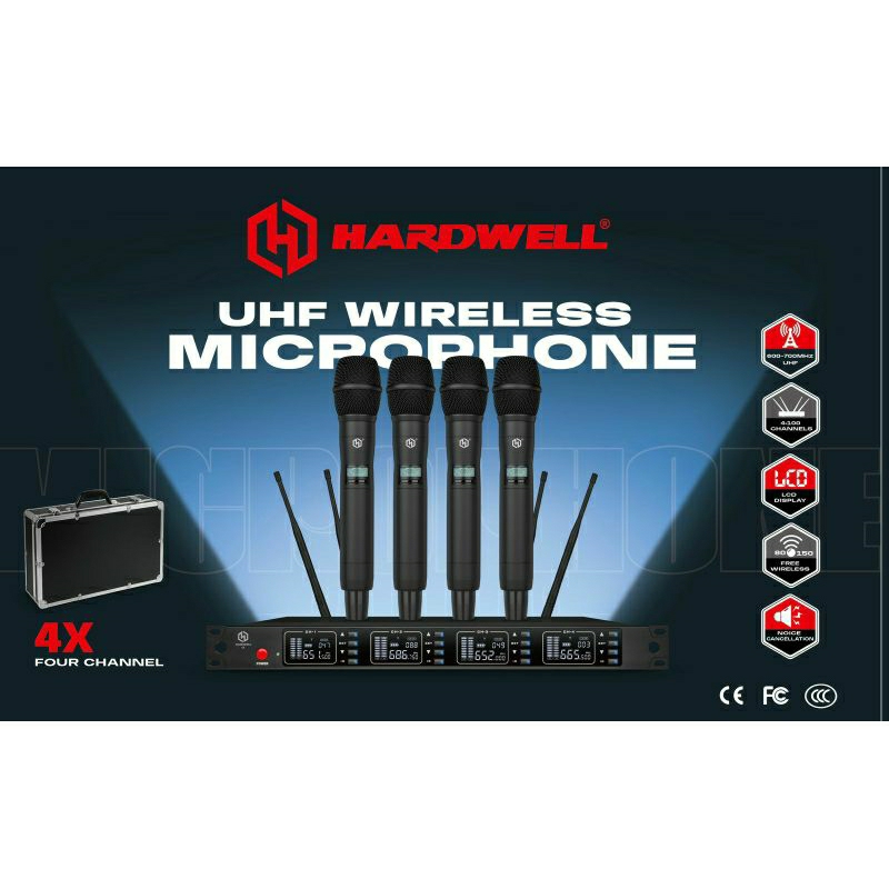 Mic wireless system Hardwell 4X original(4 mic wireless)