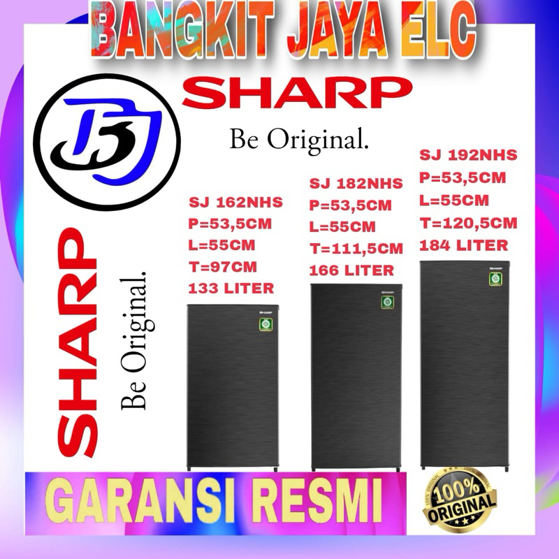 KULKAS SHARP 1 PINTU SJ-N 192 NHS KULKAS SHARP PINTU 1 SERI 192 NHS UKURAN TINGGI (184 Ltr)