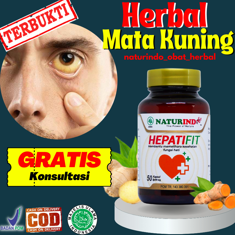 Obat Herbal Mata Kuning Pterigium Glukoma HEPATIFIT Naturindo Obat Alergi Makanan Dingin Gatal Kulit