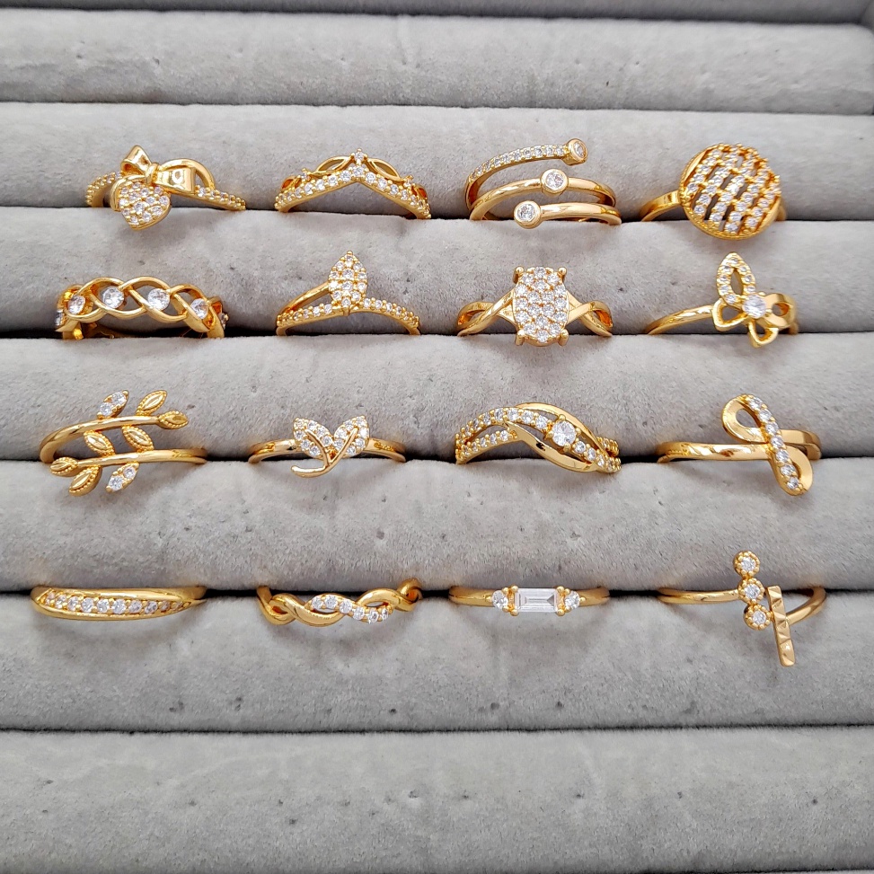 Mau Hemat Cincin Wanita Xuping Model Cantik Elegan Berlian Imitasi Lapis Emas Gold  BR387