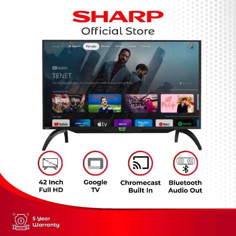 TV LED SHARP 42INCH ANDROID GOOGLE TV 2T-C42EG1i FULL HD