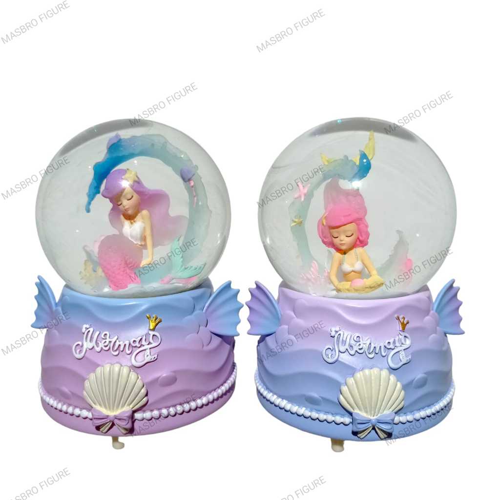 Pajangan Bola AIr Karakter Mermaid Snowball Mermaid Musik dan Led