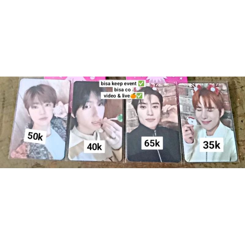 Photocard nct pink Christmas jaemin jaehyun jisung jungwoo