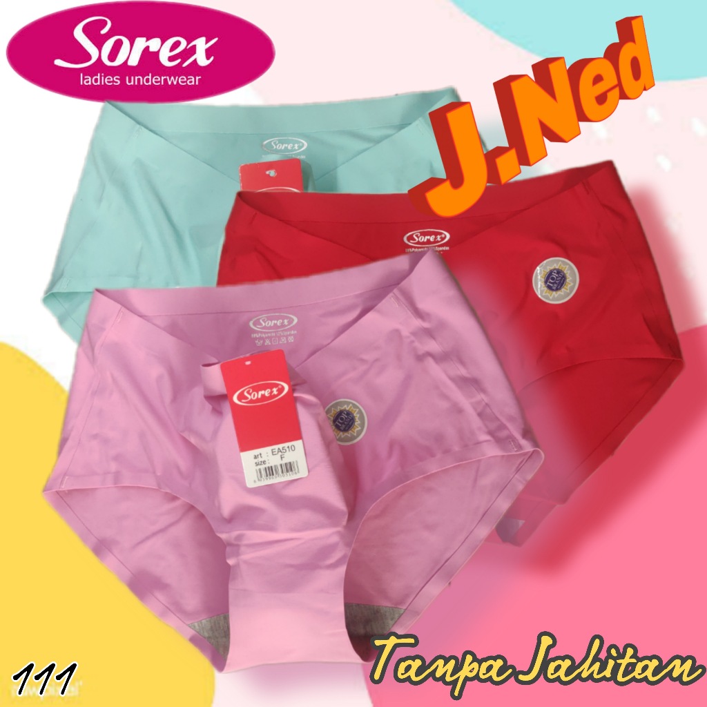 A111 (3 Pcs) Sorex Seamless Panty Celana Dalam Wanita Remaja Dan Dewasa Seamless Size M-L  XL-XXL