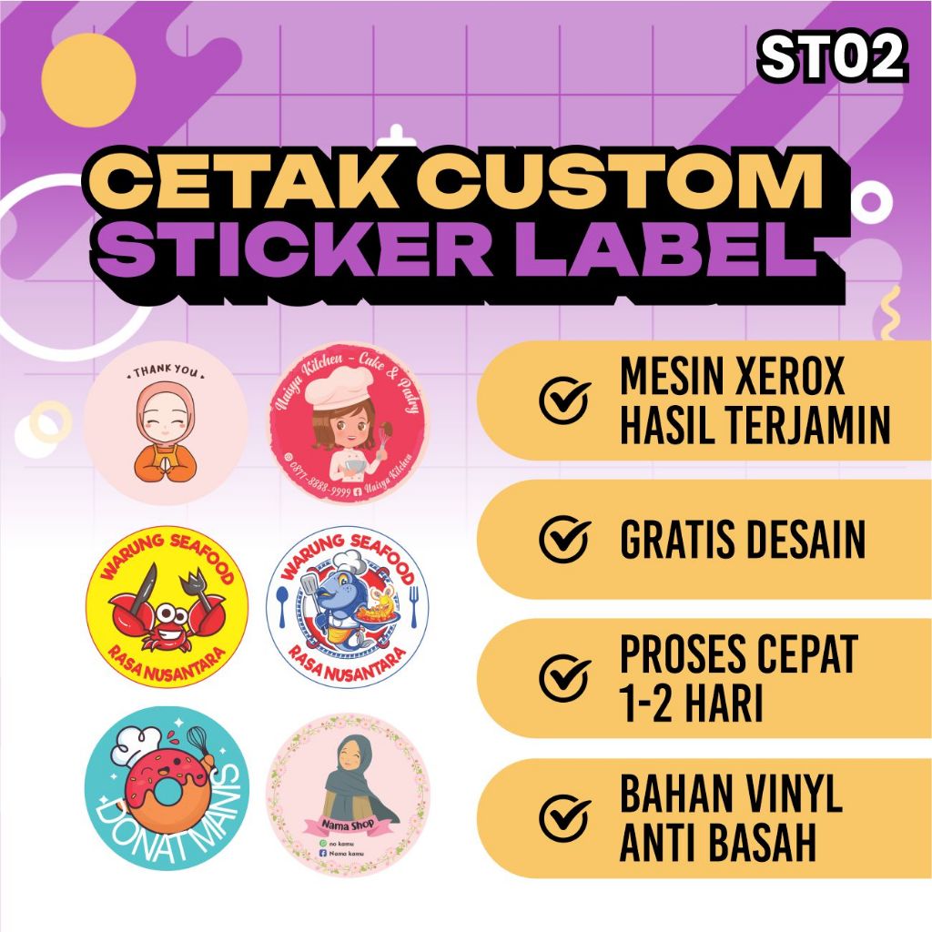 

ST02 STIKER VINYL / STICKER LABEL VINYL CUSTOM MAKANAN ANTI BASAH