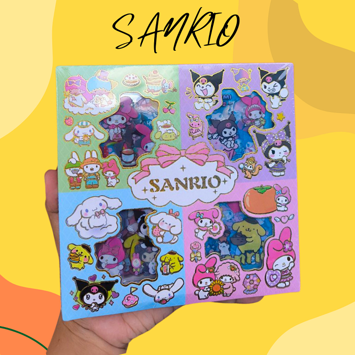 

Sanrio Mix Sticker Box Rainbow KUROMI CINNAMOROLL MELODY Sticker Box 2D PVC Waterproof Anti Air Stiker