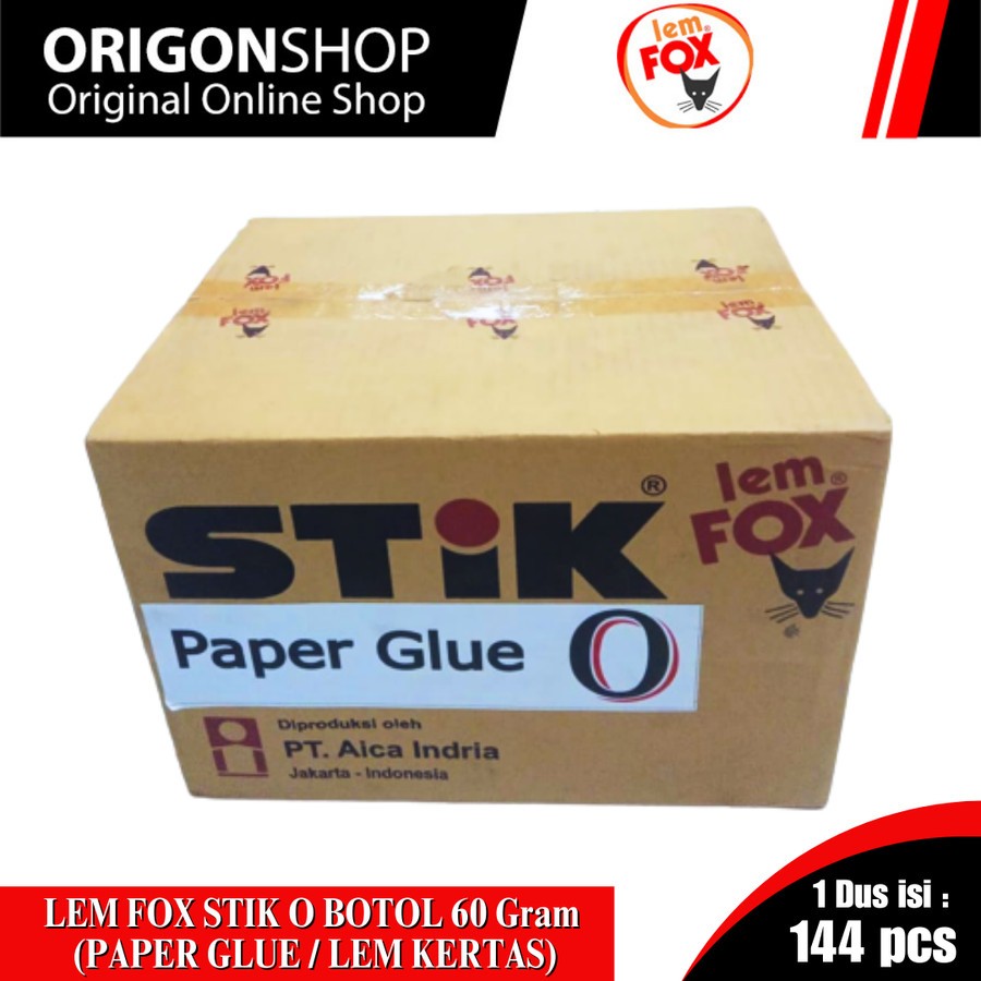 

Lem Fox Stik O Botol 60 gram Lem Kertas (HARGA GROSIR) 1 Dus = 144 pcs