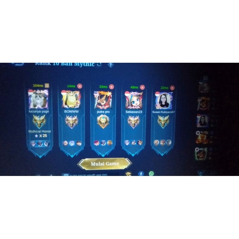 jasa Mabar dan menaikan rank Auto win ⁷⁴