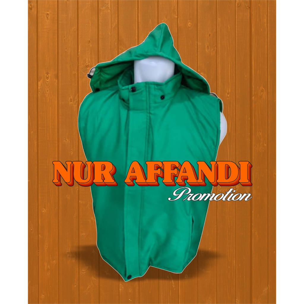 ROMPI VEST HOODIE HIJAU/ Rompi Outdoor Hijau