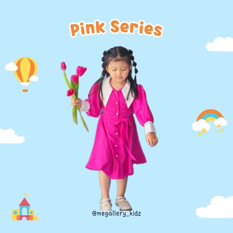 Elycia Midi Tunik Baju Anak | One Set | Setelan Baju Anak Perempuan | Dress | Vintage Elegant | Tuni