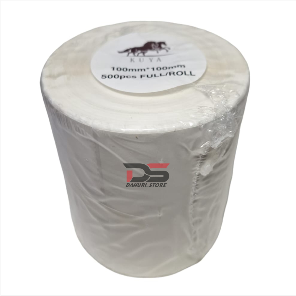 

PROMO!!! HARGA 1 ROLL, STIKER RESI THERMAL / STIKER LABEL BARCODE 100X100MM ISI 500 Pcs/Lembar