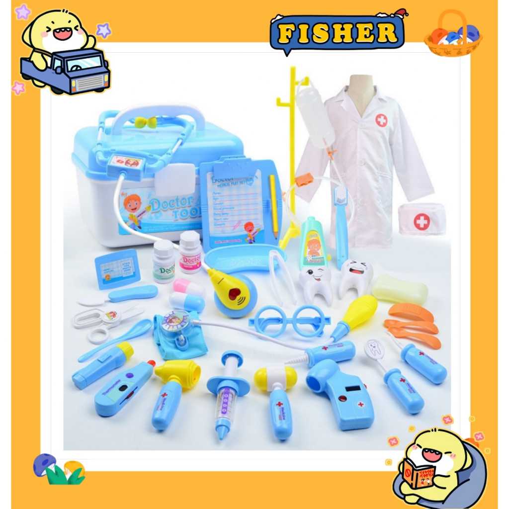 [FISHER] dokter playset medis 35pcs baju kain
