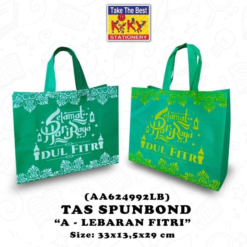 

Tas Spunbond edisi Lebaran / IdulFitri/ Goodie Bag Kiky ukuran 33x13.5x29 Bahan Tebal