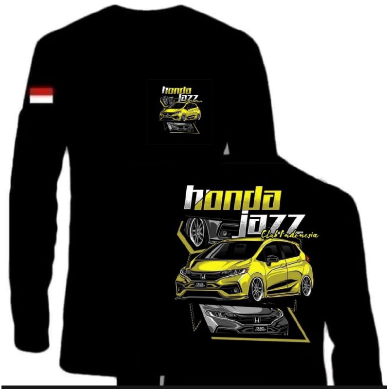 KAOS TANGAN PANJANG HONDA JAZZ CLUB INDONESIA MOTIF JAZZ KUNING