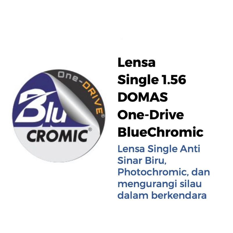 LENSA KACAMATA DOMAS BLUCHROMIC ONE DRIVE ANTI SINAR BIRU SILAU RADIASI UV420 SINGLE VISION PHOTOCHR