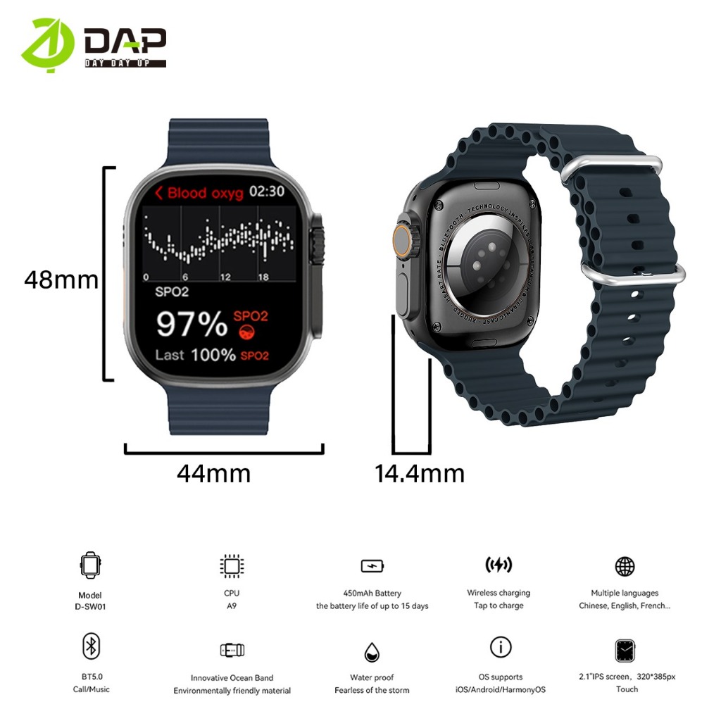 DAP D-SW01 Jam Tangan Smartwatch / jam pintar / jam trendy / smartwatch kekinian / jam water proof O
