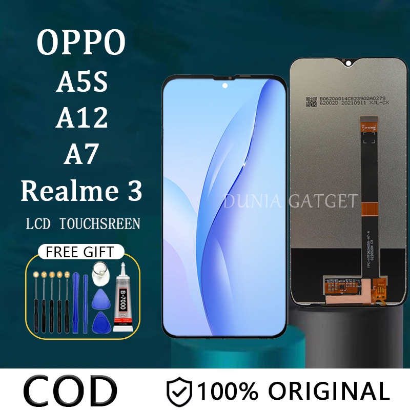 【Original 100%】 LCD TOUCHSCREEN FULLSET Oppo A5S / A7 / A12 / Realme3 BIG GLASS  Original Quality/ORIGINAL100% LCD/copotan (12 months warranty)