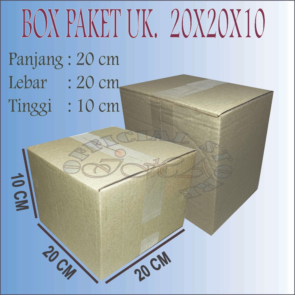 

Kardus packing uk. 20x20x10 Box paket online murah packaging karton