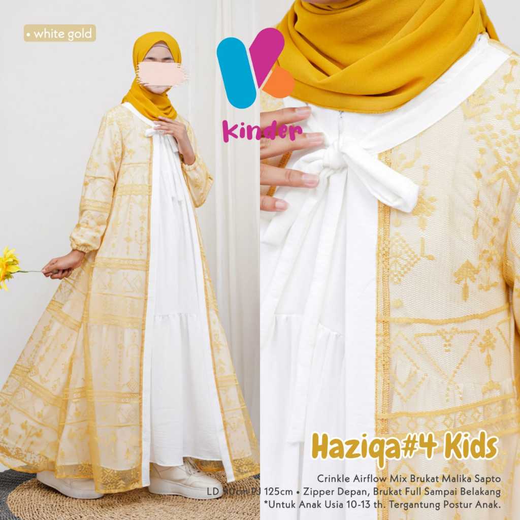 HAZIQA SERIES BAJU GAMIS KINDER BAHAN CRINKLE AIRFLOW MIX BRUKRAT MALIKA SAPTO BAJU GAMIS UNTUK REMA