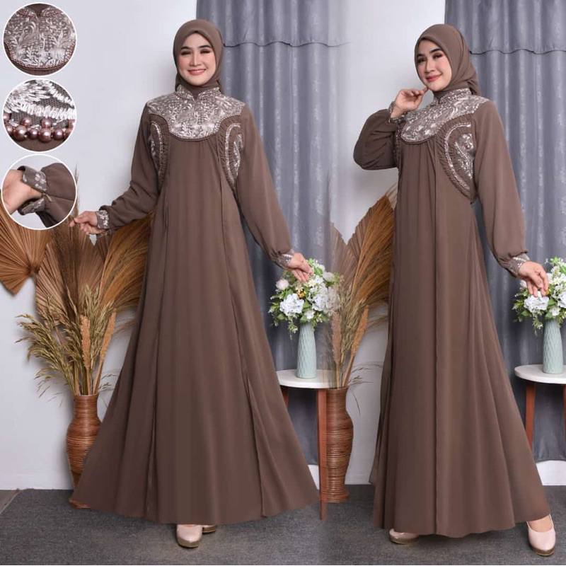 Dress Tile Ceruty ( Free Hijab)
