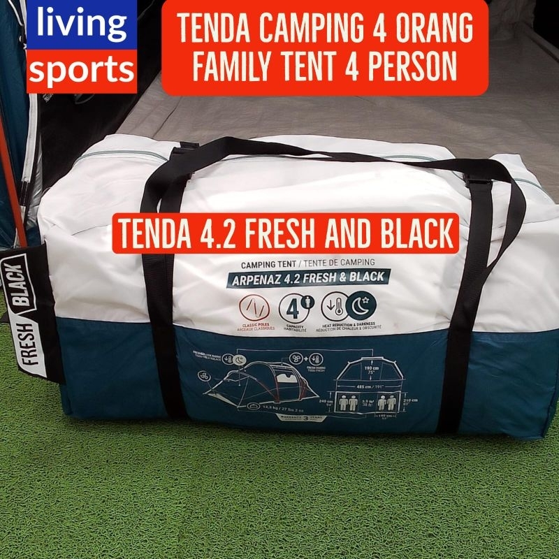 Tenda Camping Arpenaz 4.2 / 4.2 Fresh & Black / 6.3 Family