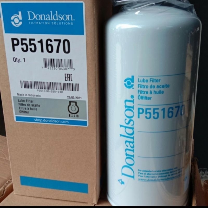 Oil Filter Donaldson P551670 / Filter Oli P55 1670 Donaldson