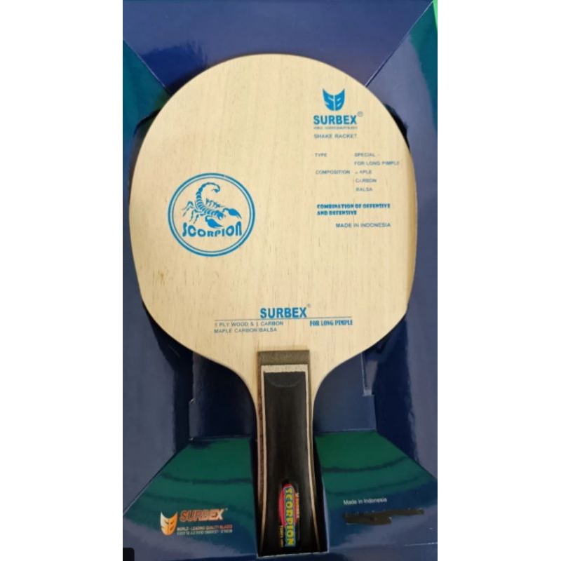 Kayu Bet Pingpong Blade Surbex Scorpion Tamca Pegangan Bed Tenis Meja Blade Bed Bat