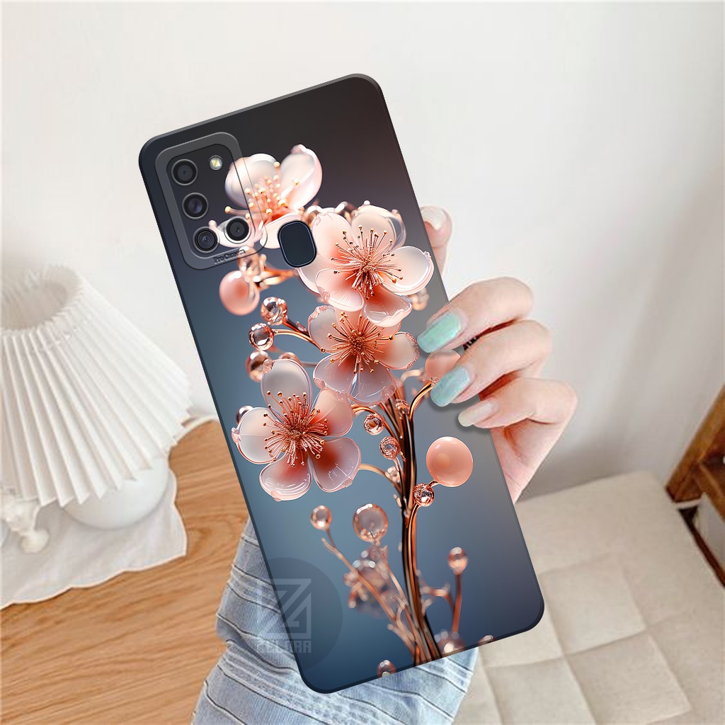 Case Samsung Galaxy A21S - Fashion Case Bunga - Softcase Samsung Galaxy A21S - Casing Samsung Galaxy