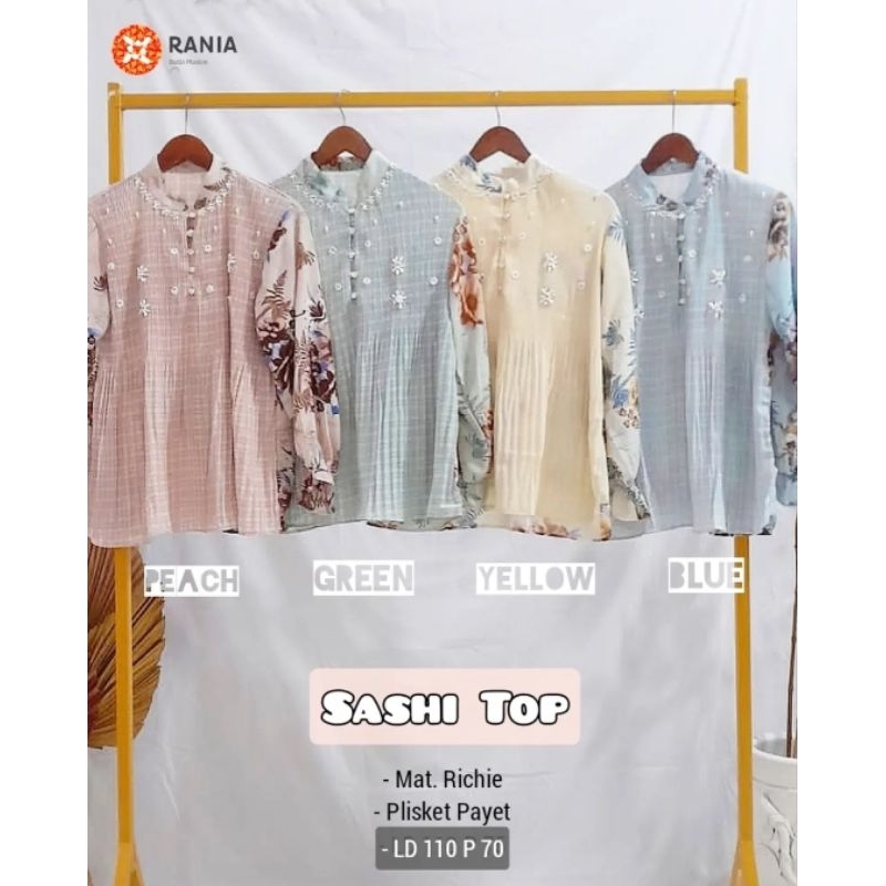 Atasan Blus Wanita Cewek Remaja Plisket Payet Sashi