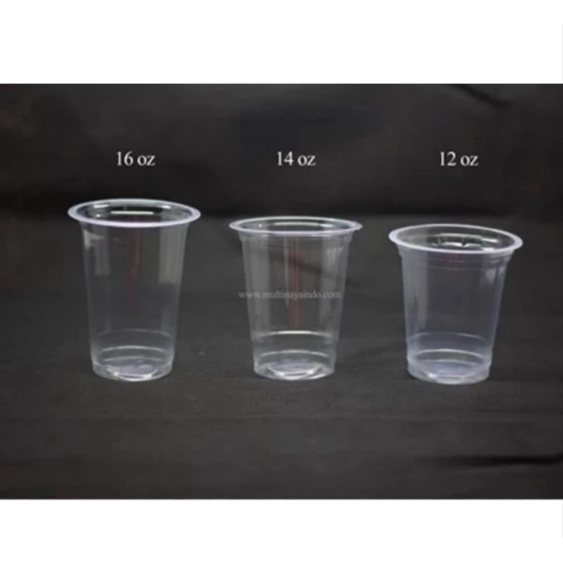 Cup Plastik Pop Es Gelas Jus Plastik Pop Ice Boba 10-16 oz isi 50 pcs