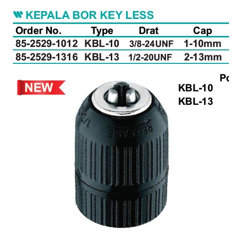 

KEPALA BOR TANPA KUNCI 10 MM (3/8") KEYLESS DRILL CHUCK WIPRO MAKASSAR