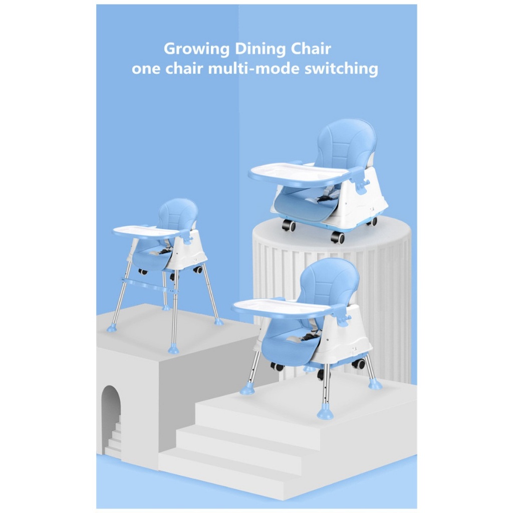 Super Home Kursi Makan Bayi Balita Lipat Portabel Baby Chair Booster High Chair Tempat Duduk Makan Bayi