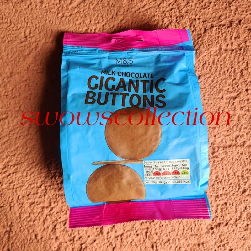 

M&S MARK MARKS & AND SPENCER GIGANTIC BUTTONS BUTTON MILK CHOCOLATE COKLAT COKELAT