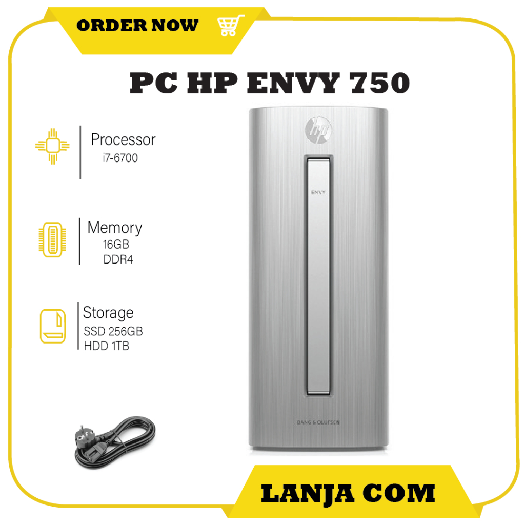 PC HP ENVY 750 GAMING CORE i7-6700 RAM 16 GB SSD 256 GB HDD 1TB VGA 4GB MANTAP