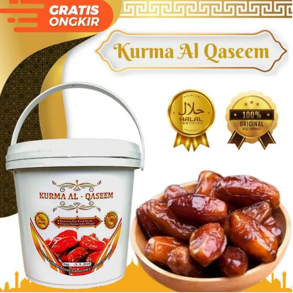 

[ PREMIUM ] Kurma AL QASEEM ASLI Import Kemasan Ember Kurma Ember Premium Bruto 500 Gram Asli Uni Emirat Arab