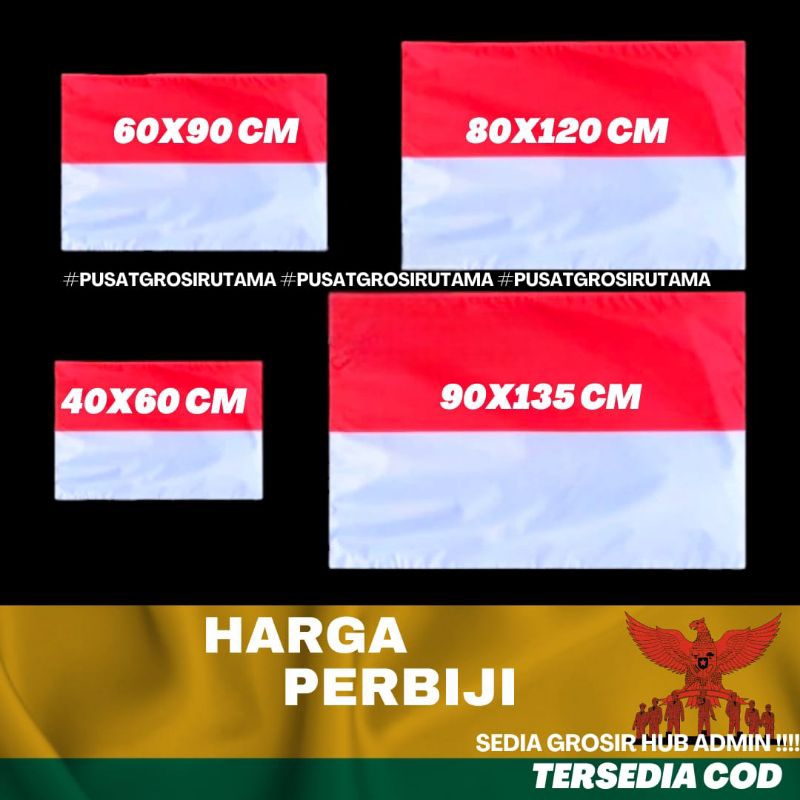 Bendera merah putih indonesia 40x60 cm 60x90cm 80x120 cm kecil besar