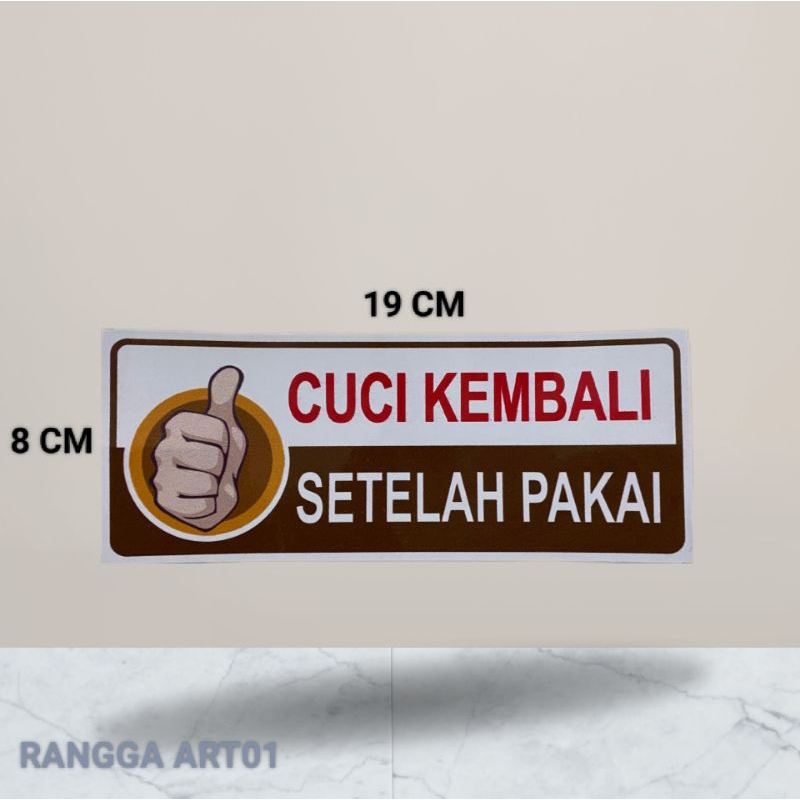 

Stiker cuci kembali setelah pakai UK 19 CM × 8 CM