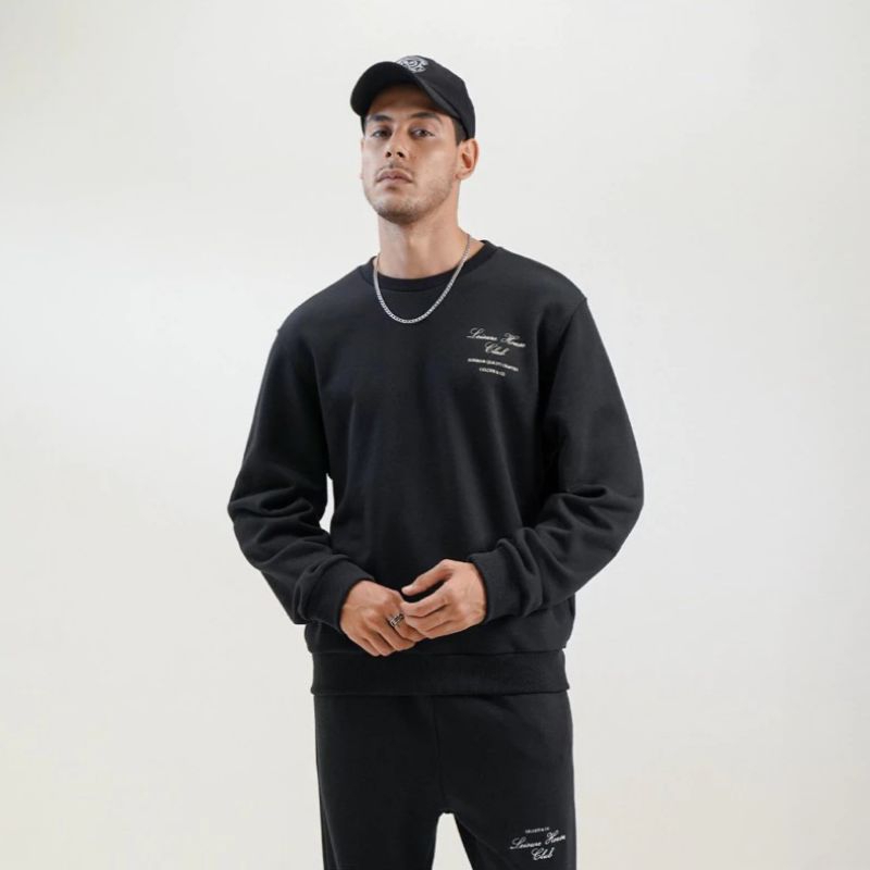 SWEATER CREWNECK CELCIUS BLACK LEISURE / SWEATER KEREN - CREWNECK BRANDED