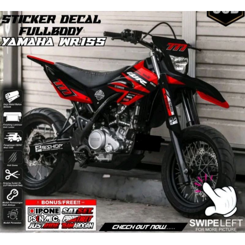 Stiker Decal Yamaha WR 155 Full Body Warna Merah