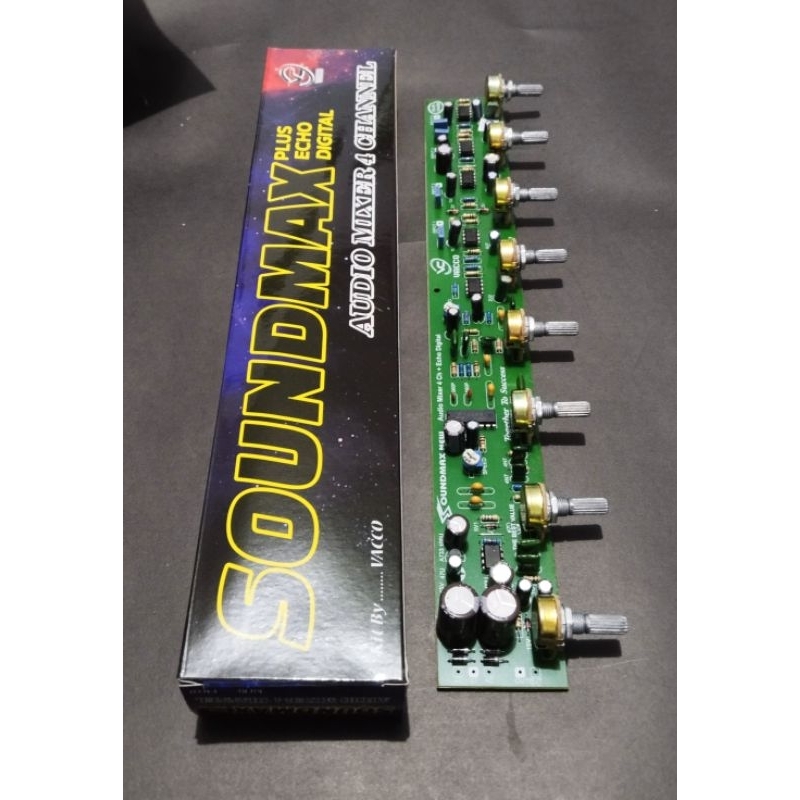 SOUNDMAX Audio Mixer 4 Channel Plus Echo Digital Best For TOA VC