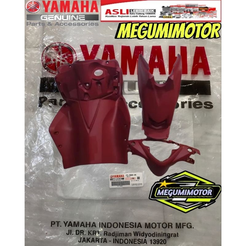 Cover body kasar 3pcs yamaha xeon gt 125 merah original yamaha