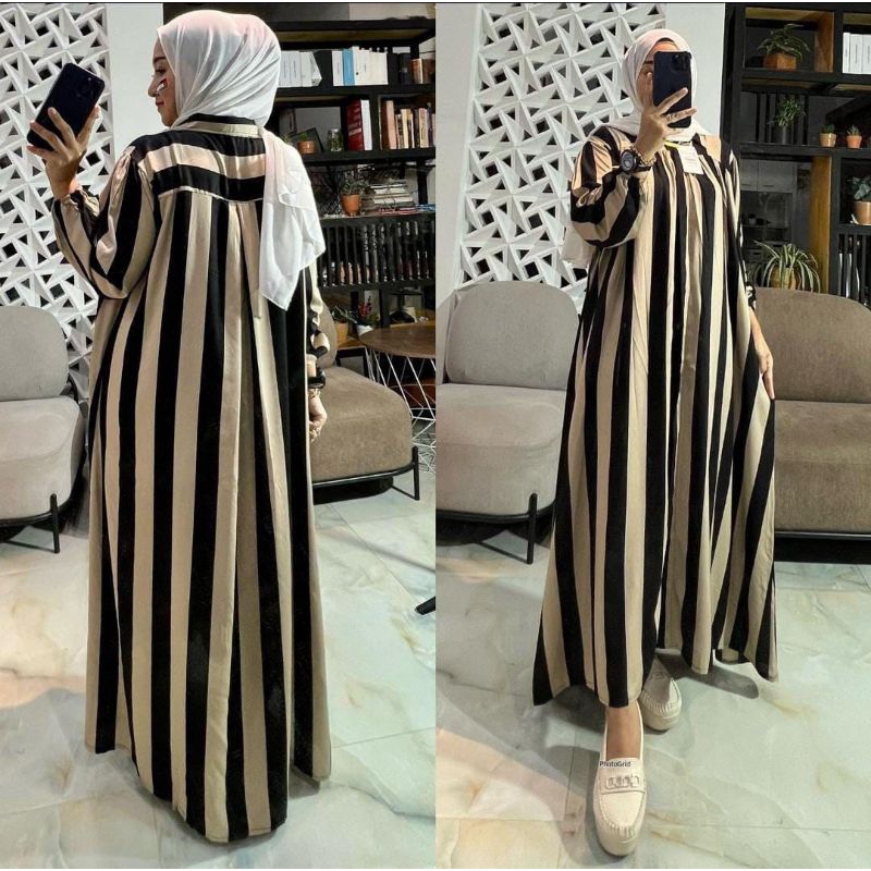 Gamis Salur Rayon Viscos baju lebaran tahun 2024 Cantik Elegan