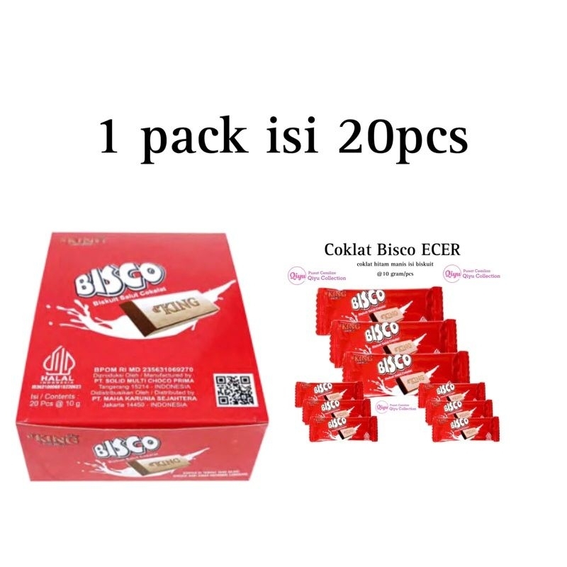

Cokelat D'King Hitam Manis Isi Kacang Mede Cocolate BISCO 1 Pack