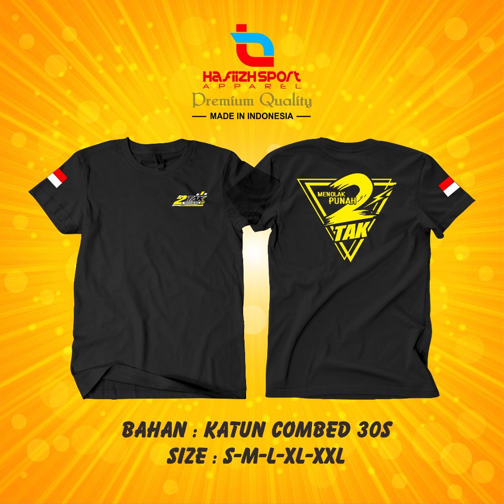 KAOS BAJU MENOLAK PUNAH 2 TAK INDONESIA BAHAN PREMIUM