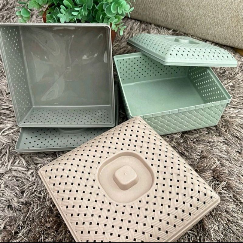 WAKUL PLASTIK ANYAM / KERANJANG ROTAN SERBAGUNA