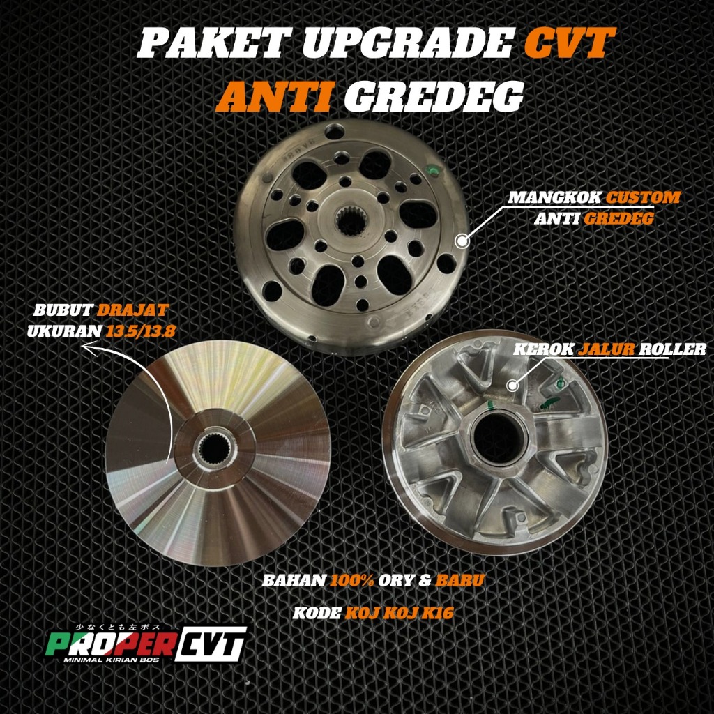 PAKET UPGRADE CVT BEAT VARIO SCOOPY ESP 110 - RUMAH ROLLER BEAT ESP MANGKOK KOPLING PULLEY CUSTOM - 