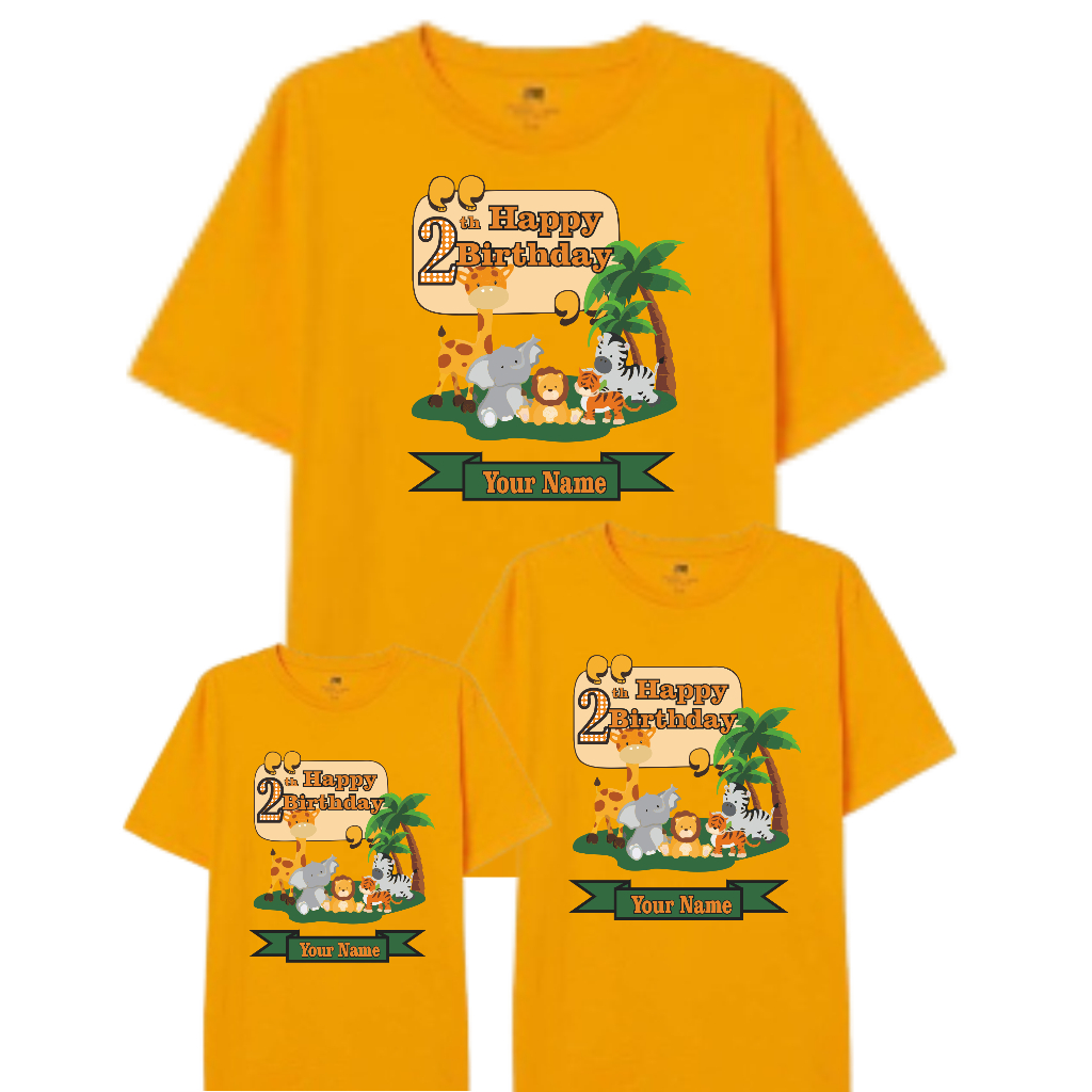 FREE NAMA Kaos Anak dan dewasa Motif ZooT BAJU Couple Keluarga