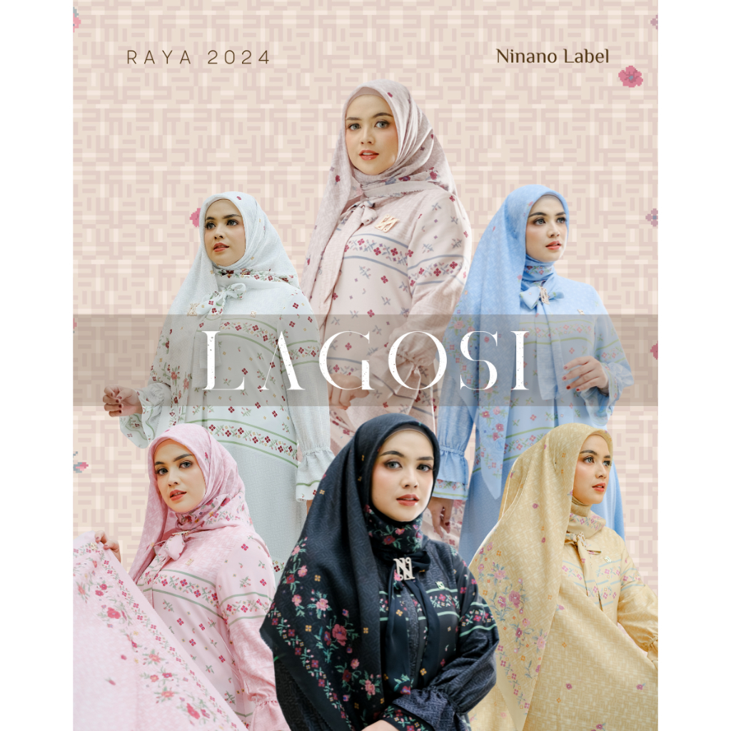Ninano Label - LAGOSI Series / Hijab Voal Segi Empat Motif Classic Ethnic Premium / Ukuran 115cm