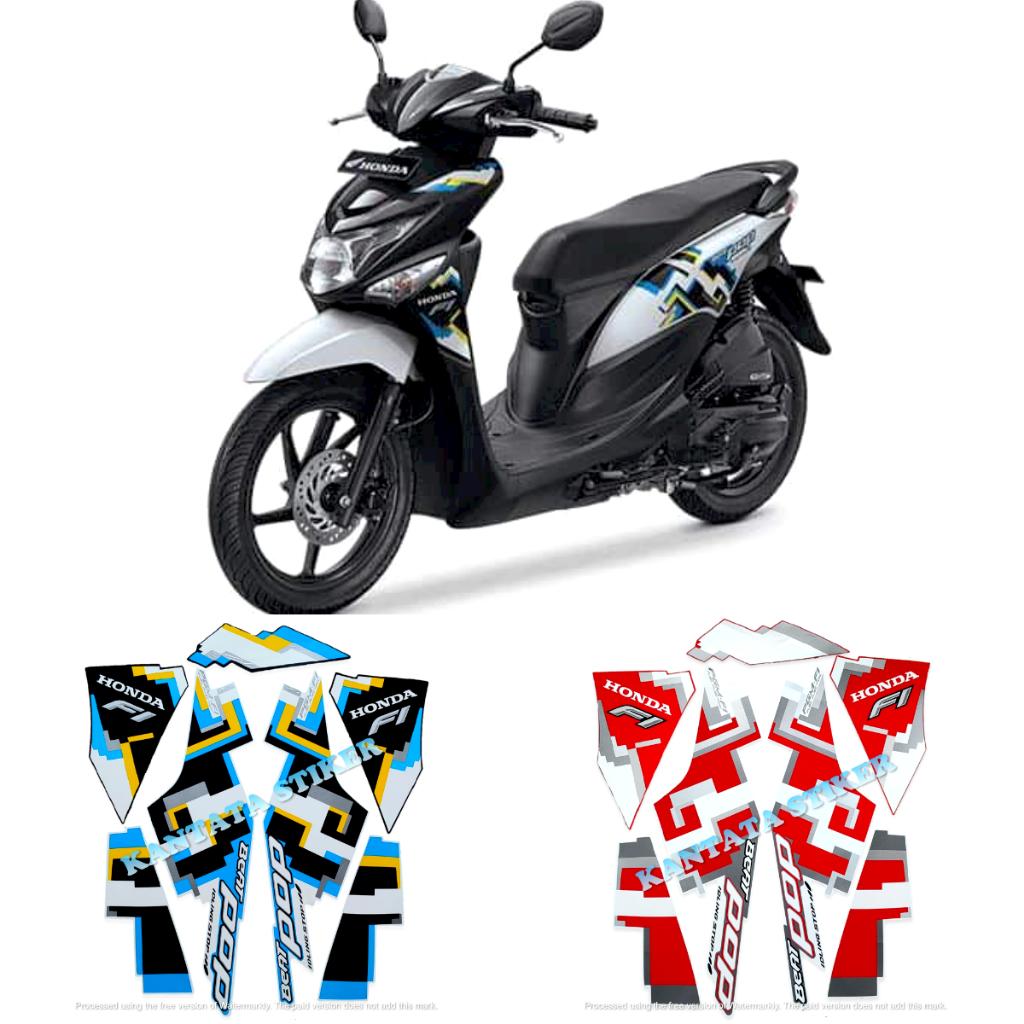 STIKER STRIPING LIS BODY MOTOR HONDA BEAT POP 2016 ISS STANDAR FULL SET
