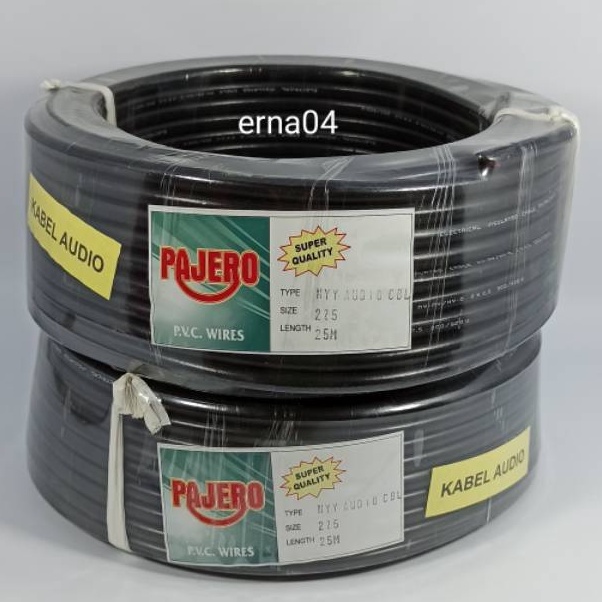 BoT Kabel ListrikAudio Serabut Tebal PAJERO 2x25 25 Meter Hitam